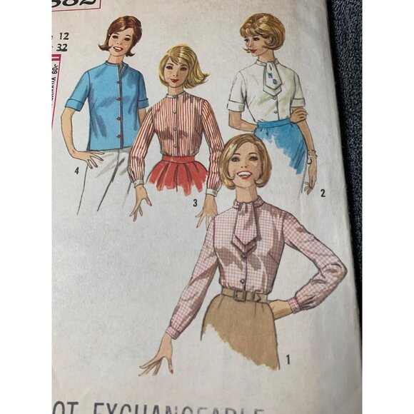 Simplicity Misses Blouse Sewing Pattern sz 8-22 4882 - uncut - Picture 2 of 9